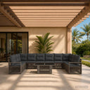 vidaXL Tuinbank Set 11 st Zwart en Crème Wit poly rattan