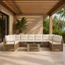 vidaXL Tuinbank Set 11 st Zwart en Crème Wit poly rattan