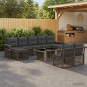 vidaXL Tuinbank Set 10 st Zwart en Crème Wit poly rattan