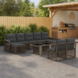 vidaXL Tuinbank Set 10 st Zwart en Crème Wit poly rattan
