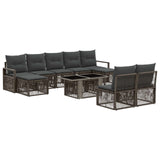vidaXL Tuinbank Set 10 st Zwart en Crème Wit poly rattan