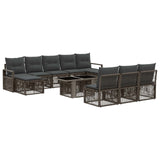 vidaXL Tuinbank Set 11 st Zwart en Crème Wit poly rattan