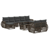 vidaXL Tuinbank Set 10 st Zwart en Crème Wit poly rattan