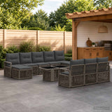 vidaXL Garden Dining Set 11 Pieces Black and Cream White Poly Rattan