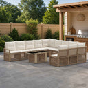 vidaXL Tuinbank Set 12 st Zwart en Crème Wit poly rattan