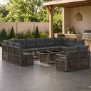 vidaXL Tuinbank Set 13 st Zwart en Crème Wit poly rattan