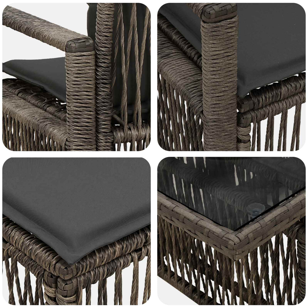 vidaXL Tuinbank Set 14 st Zwart en Crème Wit poly rattan
