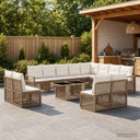 vidaXL Garden Sofa Set 13 pcs Black and Cream White Poly Rattan