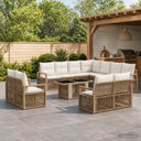 vidaXL Tuinbank Set 12 st Zwart en Crème Wit poly rattan