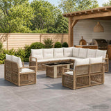 vidaXL Tuinbank Set 12 st Zwart en Crème Wit poly rattan