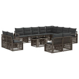 vidaXL Garden Lounge Set 13 pcs Black and Cream White poly rattan