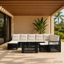 vidaXL Tuinbank Set 10 st Zwart en Crème Wit poly rattan