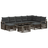 vidaXL Tuinbank Set 10 st Zwart en Crème Wit poly rattan