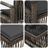 vidaXL Tuinbank Set 10 st Zwart en Crème Wit poly rattan
