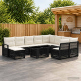 vidaXL Tuinbank Set 11 st Zwart en Crème Wit poly rattan