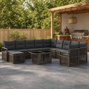 vidaXL Tuinbank Set 12 st Zwart en Crème Wit poly rattan