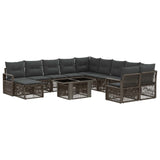 vidaXL Tuinbank Set 12 st Zwart en Crème Wit poly rattan