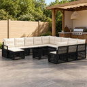vidaXL Garden Lounge Set 13 pcs Black and Cream White poly rattan
