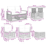vidaXL Garden Lounge Set 13 pcs Black and Cream White poly rattan