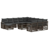 vidaXL Garden Lounge Set 13 pcs Black and Cream White poly rattan