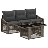 vidaXL Tuinbank Set 4 st Zwart en Crème Wit poly rattan