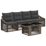 vidaXL Tuinbank Set 5 st Zwart en Crème Wit poly rattan