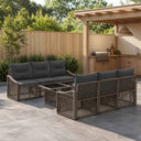 vidaXL Tuinbank Set 7 st Zwart en Crème Wit poly rattan