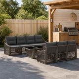 vidaXL Tuinbank Set 8 st Zwart en Crème Wit poly rattan