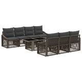 vidaXL Tuinbank Set 8 st Zwart en Crème Wit poly rattan