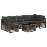 vidaXL Tuinbank Set 8 st Zwart en Crème Wit poly rattan