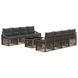 vidaXL Tuinbank Set 9 st Zwart en Crème Wit poly rattan
