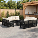 vidaXL Garden Lounge Set 13 pcs Black and Cream White poly rattan