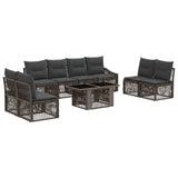 vidaXL Tuinbank Set 9 st Zwart en Crème Wit poly rattan