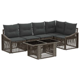 vidaXL Tuinbank Set 6 st Zwart en Crème Wit poly rattan
