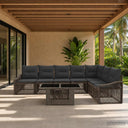 vidaXL Garden Bench Set 8 pcs Black and Cream White poly rattan