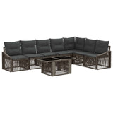 vidaXL Garden Bench Set 8 pcs Black and Cream White poly rattan