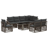 vidaXL Tuinbank Set 9 st Zwart en Crème Wit poly rattan