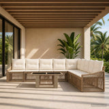 vidaXL Tuinbank Set 10 st Zwart en Crème Wit poly rattan