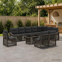 vidaXL Tuinbank Set 11 st Zwart en Crème Wit poly rattan