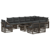 vidaXL Tuinbank Set 11 st Zwart en Crème Wit poly rattan