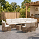 vidaXL Tuinbank Set 11 st Zwart en Crème Wit poly rattan