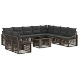 vidaXL Tuinbank Set 11 st Zwart en Crème Wit poly rattan