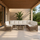 vidaXL Tuinbank Set 11 st Zwart en Crème Wit poly rattan