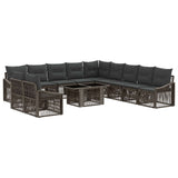 vidaXL Tuinbank Set 12 st Zwart en Crème Wit poly rattan