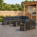 vidaXL Tuinbank Set 9 st Zwart en Crème Wit poly rattan