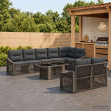 vidaXL Tuinbank Set 9 st Zwart en Crème Wit poly rattan