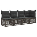 vidaXL Tuinbank Set 9 st Zwart en Crème Wit poly rattan