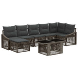 vidaXL Tuinbank Set 8 st Zwart en Crème Wit poly rattan
