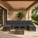 vidaXL Tuinbank Set 8 st Zwart en Crème Wit poly rattan