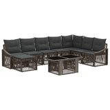 vidaXL Tuinbank Set 9 st Zwart en Crème Wit poly rattan